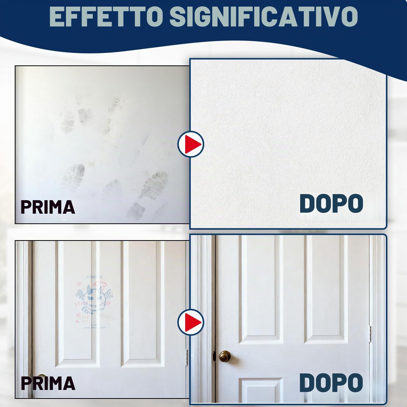 AstraVox Roller Paint Bianco, Pittura Bianca a Base d'Acqua Per Pareti e Soffitti, Kit Rullo Integrato Per Coprire Efficacemente Graffiti, Orma e Graffi, Asciugatura Rapida, Facile Da Usare