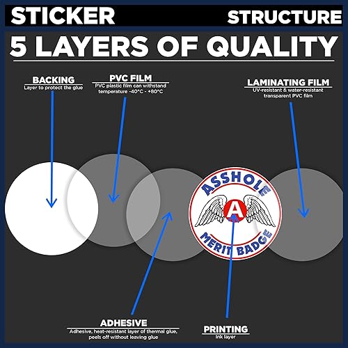 Miniatura 6 de Pegatina de insignia al mérito de idiota para automóvil, camión, camioneta, auto, campamento, regalos, pistola, casco duro, calcomanías divertidas