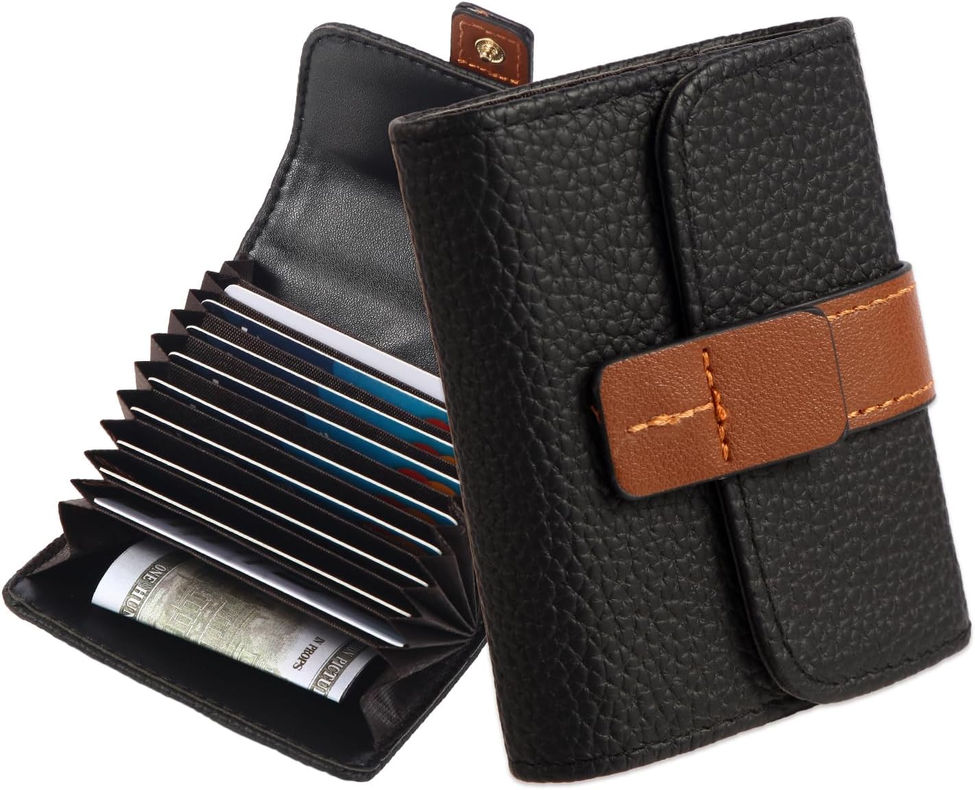 Credit Card Holder RFID Wallet,Women Small Card Wallet Leather Organizer Case,FurArt Credit Card Wallet, 11RFID Blocking, Compact Size