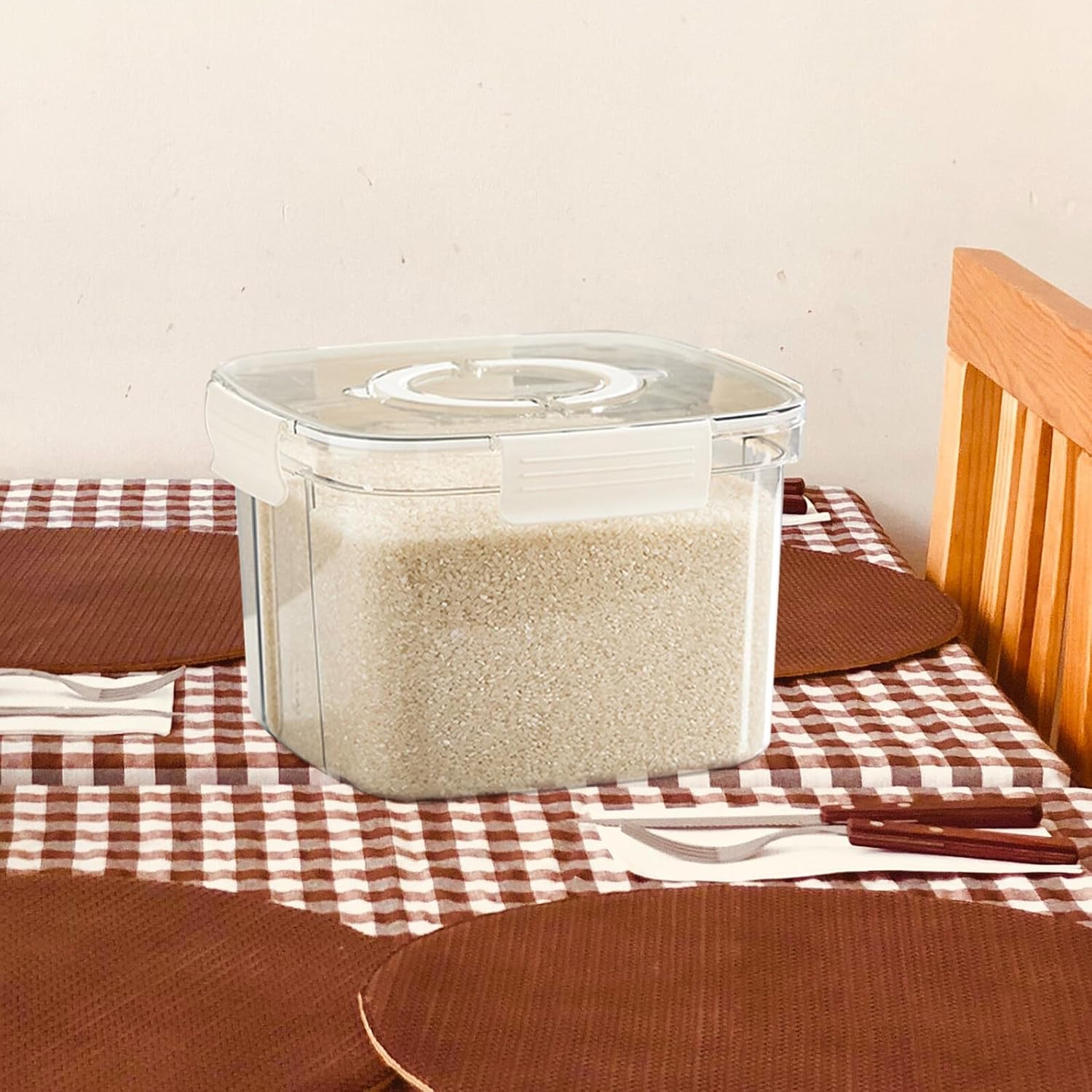 Airtight Rice Storage Container 9l Large Capacity Cereal Dispenser with Moisture Seal for Kitchen Pantry Flour Storage