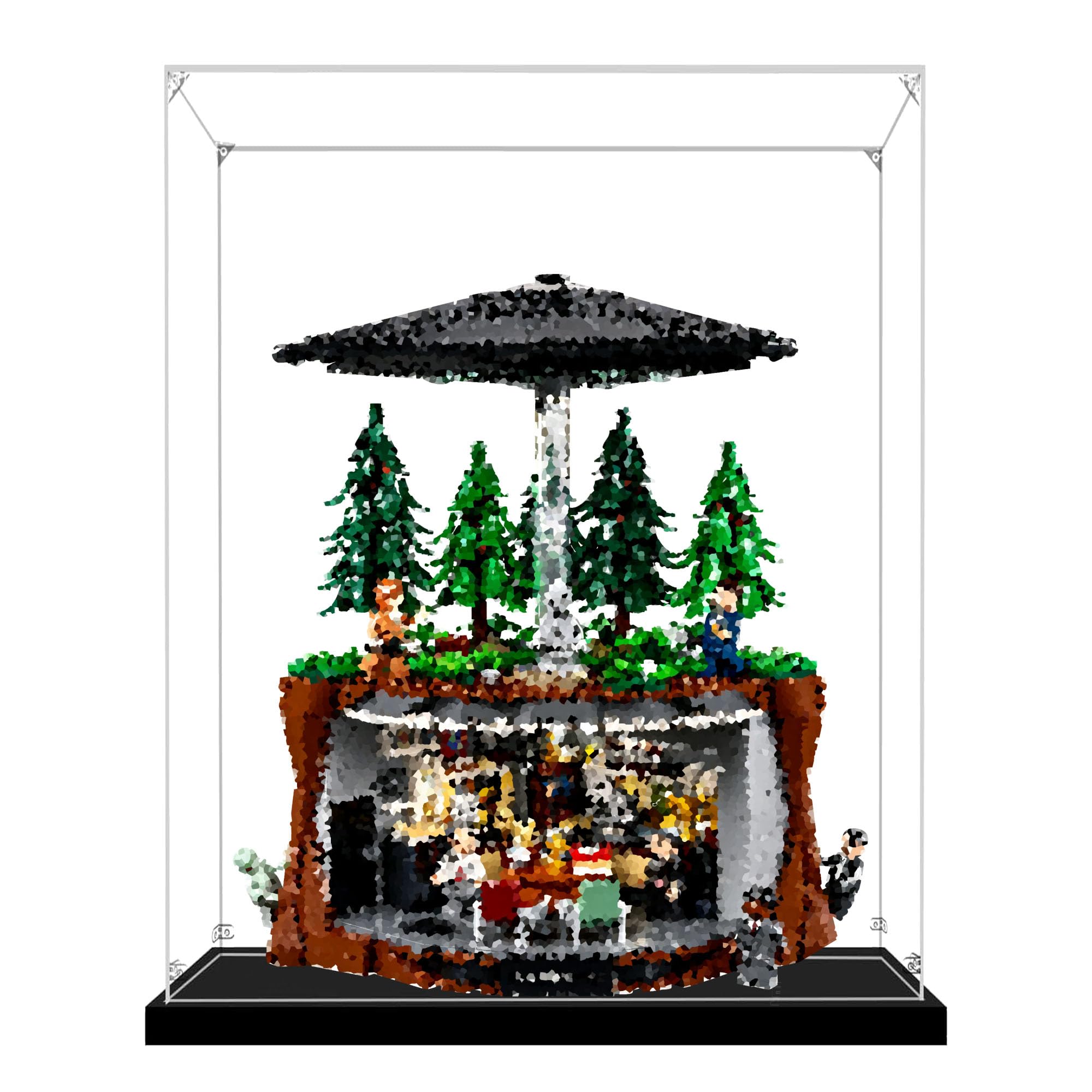 Acrylic Display Case for Le-go 21369 The X-Files Model (black base 3mm)