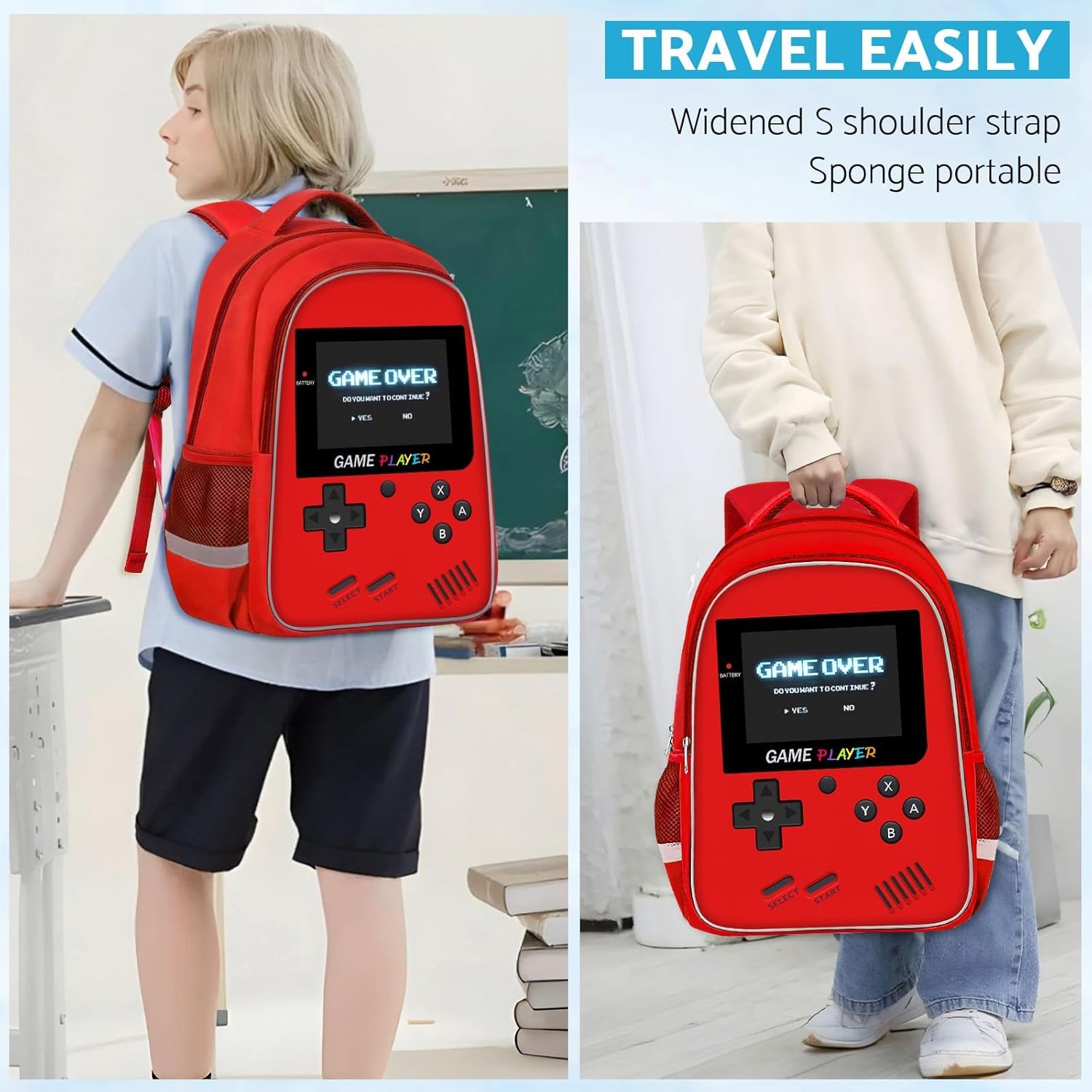 School Backpack For Boys - Gamer Boys Backpack For Kids Children Teens Elementary Middle School - Ages 6-18，17″ - Image 6