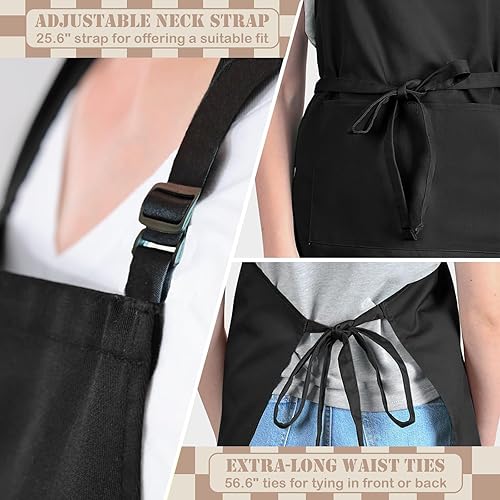Miniatura 3 de Adjustable Neck Bib Apron with Pocket for Men Women, Waterproof Aprons Gifts for Kitchen Baking Chef Painting Gardening