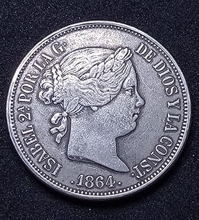 عملة قديمة نادرة اسبانيا الملكة إيزابيل الثانية 1865 - A rare ancient coin of Spain, Queen Isabel II 1865