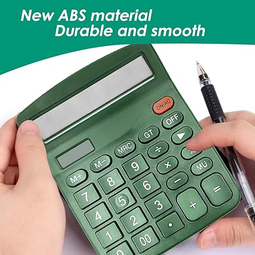Miniatura 4 de Calculadora de escritorio de 12 dígitos con pantalla LCD grande, calculadora básica con energía dual solar y batería, función estándar para oficina,