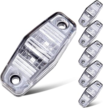 2.5" Clear Lens LED Truck Trailer Light Oval Red Side Fender Marker Lights Waterproof Sealed Surface Mounted For Mini LED Clearance Identifiion Lights 6 pcs
