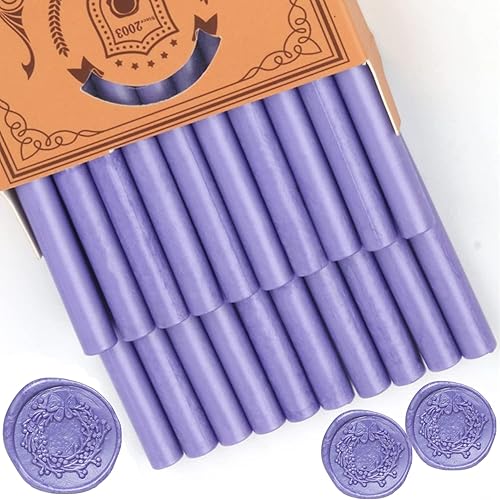 ONWINPOR - 20 varillas de sellado de cera de pistola de pegamento, solo apto para pistola de pegamento de 0.28 pulgadas, ideal para sellos de cera,