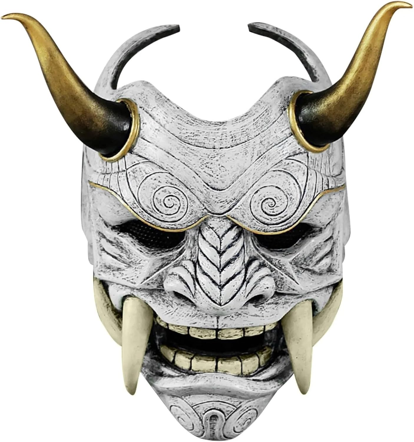 HTLNUZD Full Face Mask Halloween Latex Mask Cosplay Japanese for PrajnaHeadgear Samurai Evil KabukiHannya Party Mask Decorate