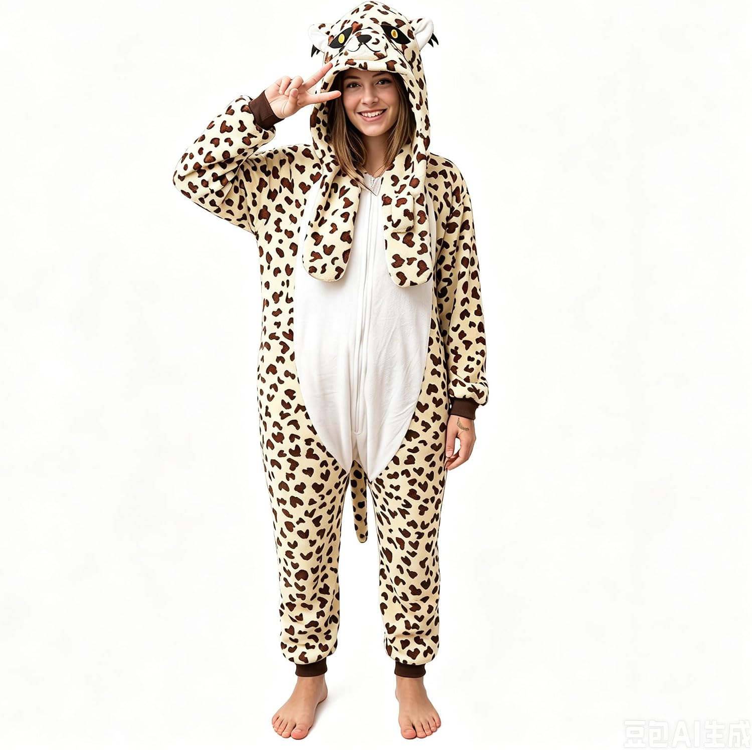 Unisex Adult Animal Onesie Pajamas, Soft Cozy Plush One-Piece Loungewear for Cosplay, Halloween & Home Sleepwear