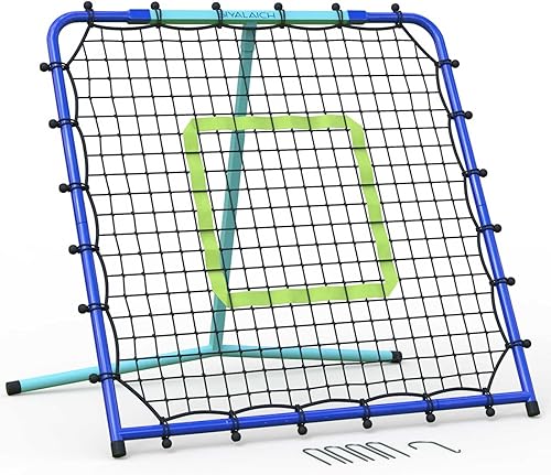 Red de rebote de béisbol de 3 x 3 pies, entrenador de campo de red de rebote con 5 ángulos ajustables, red elástica resistente a los rayos UV y a la