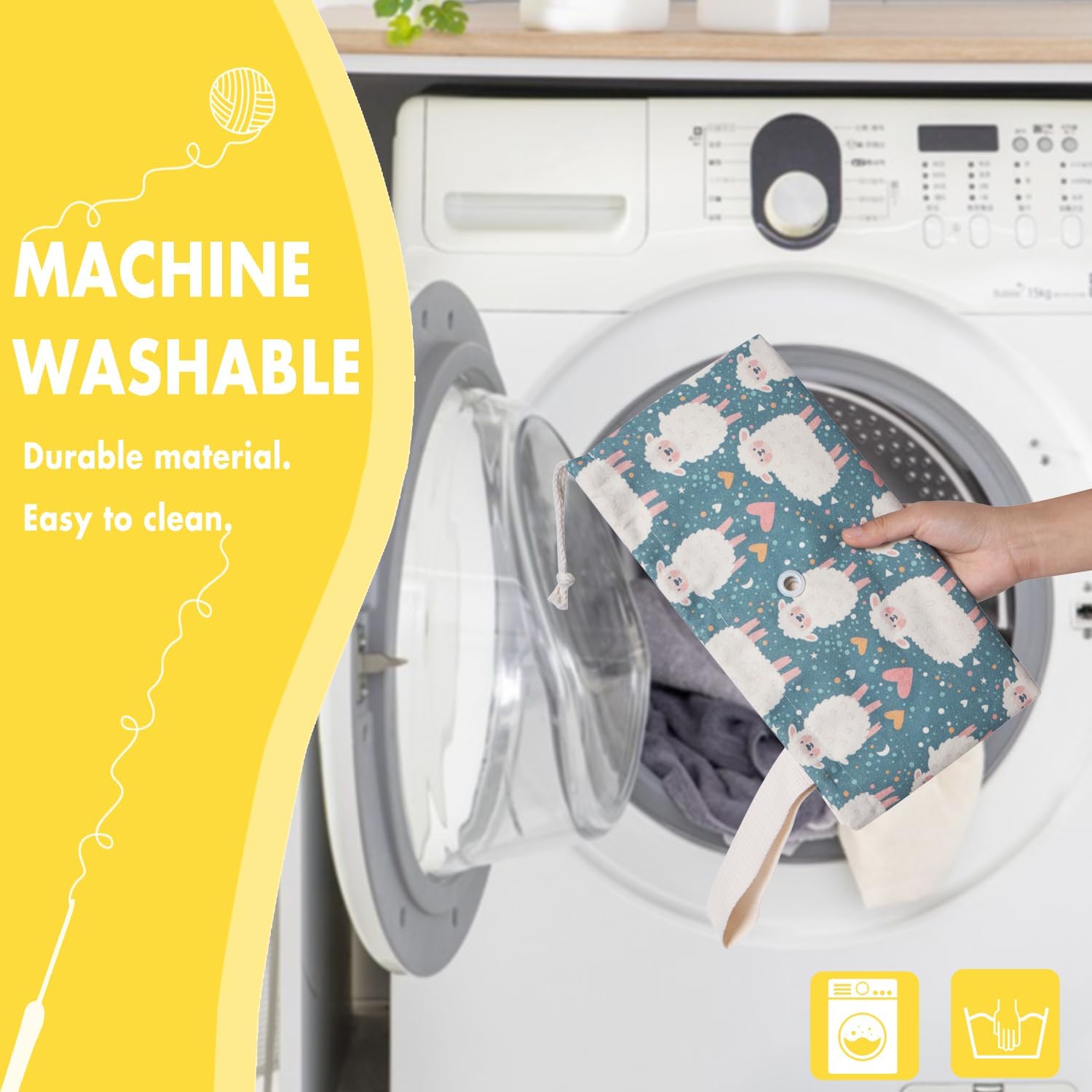 糸バッグ 大きなかぎ針編みバッグオーガナイザー 巾着糸収納 編み物バッグ ポータブルミニ糸ホルダー かぎ針編みプロジェクト用 かせボ