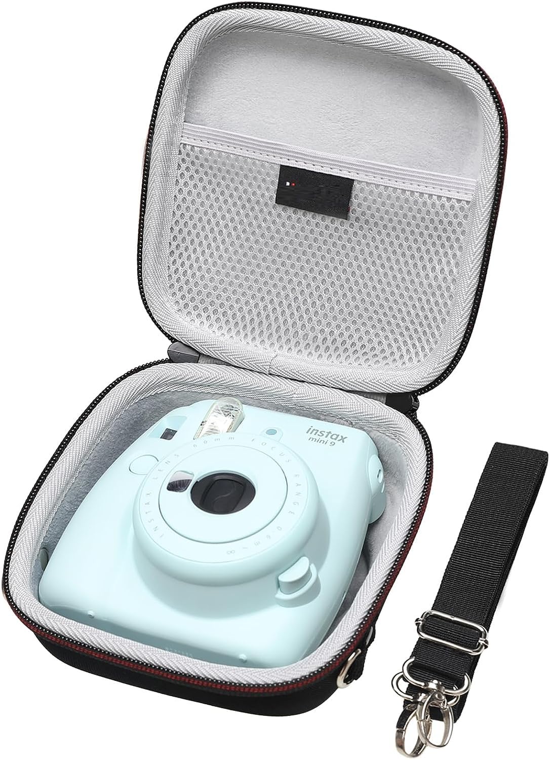 Careflection Hard Case for Fujifilm Instax Mini 12/11/10/9/8/7 Instant Camera - Storage Protective Carrying Bag with Shoulder Strap (Black)-picture-28