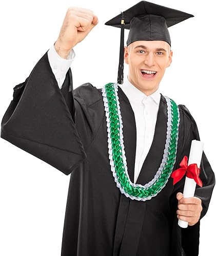 Miniatura 7 de Yunlly Cinta de graduación Leis Class of 2023 hecha a mano doble trenzado collar ajustable felicitaciones graduados dinero Leis para escuela