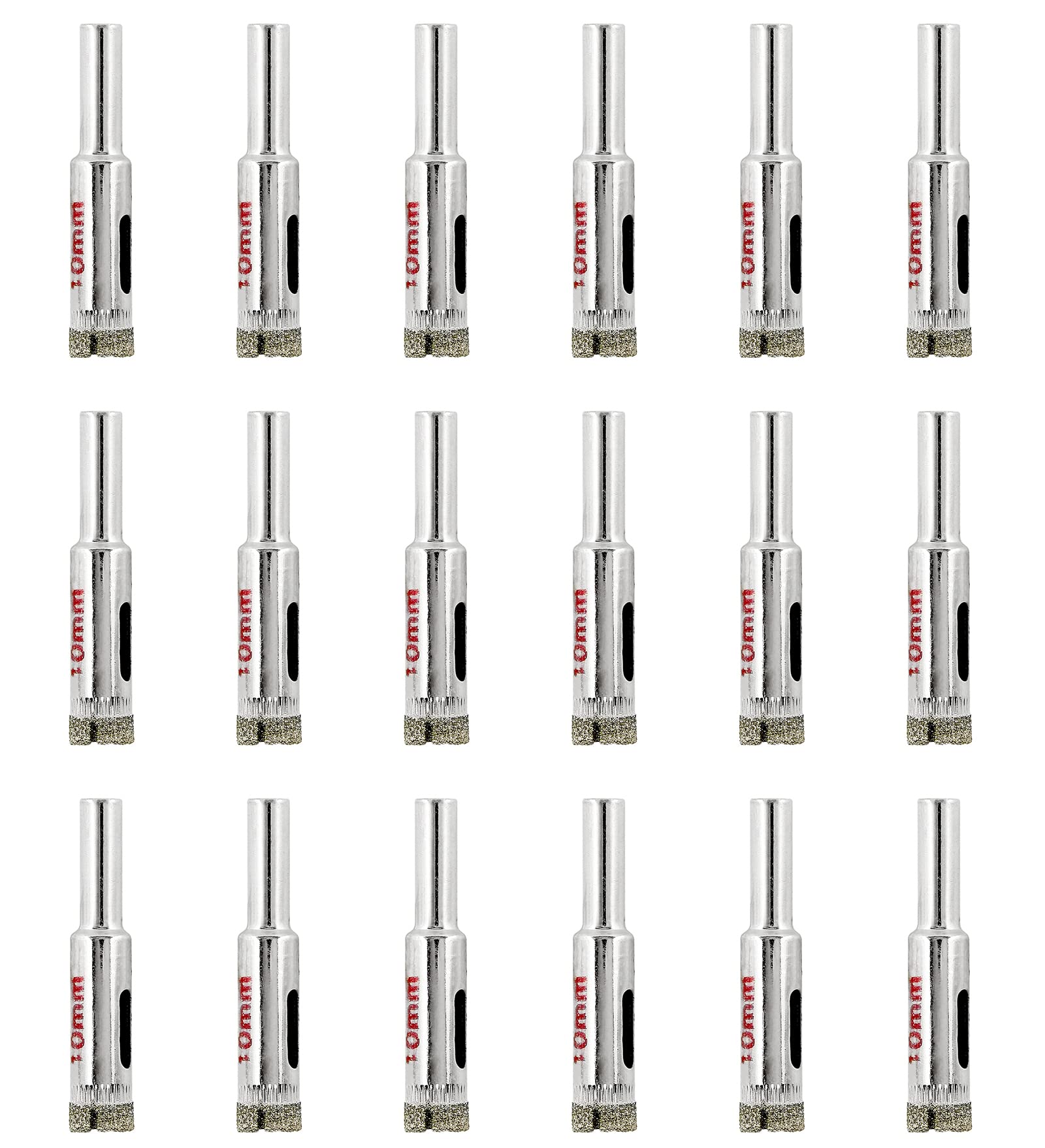 Jamiikury 3/8" / 10mm Diamond Drill Bit, Diamond Hole Saw, Glass Drill Bit, Tile Hole Saw Suitable for Ceramic Glass Tile Porcelain Marble (Pack of 15