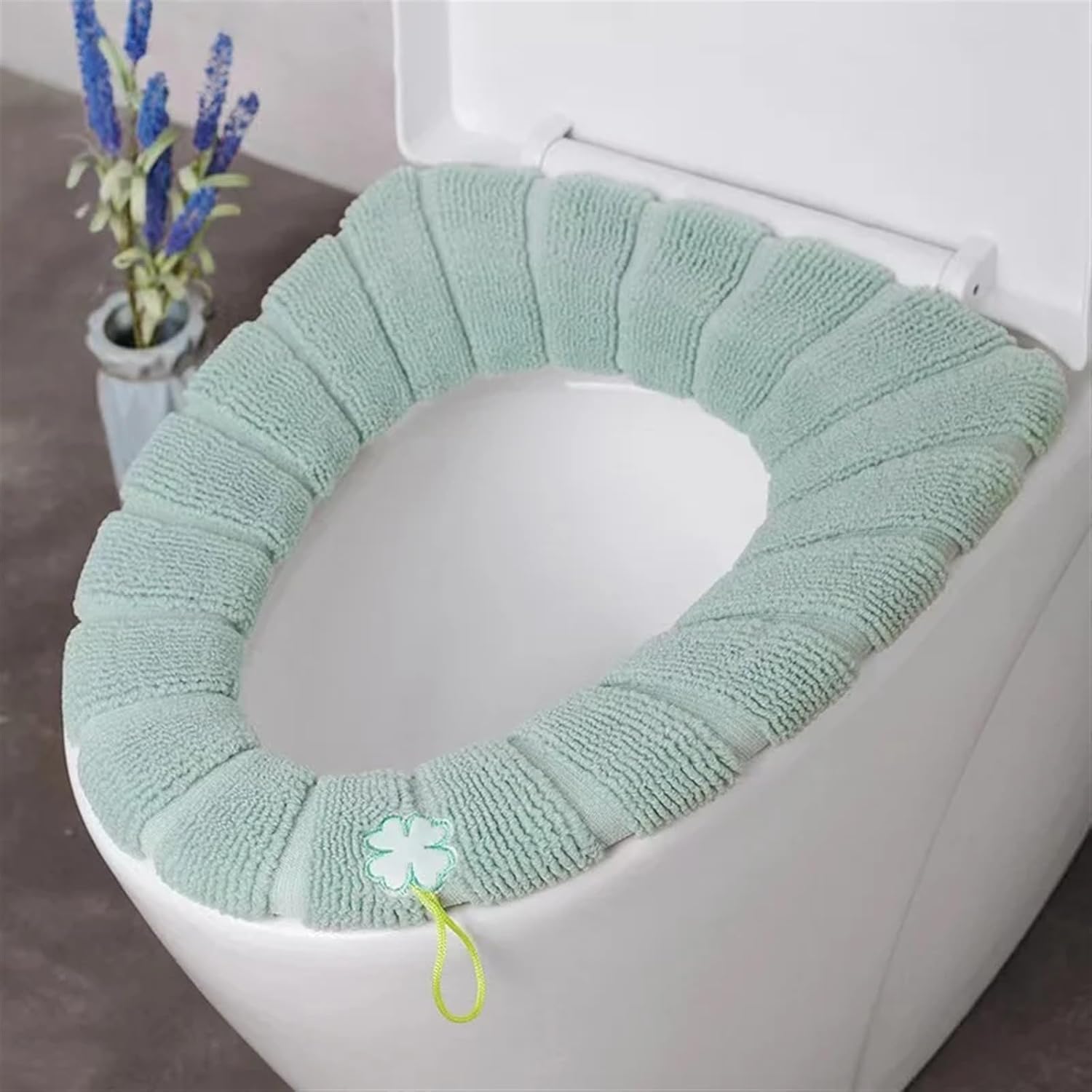 Toilet Seat Thicken Cover Mat Bathroom Toilet Pad Cushion with Handle Thicker Soft Washable Closestool Warmer Accessories (Size : 4)