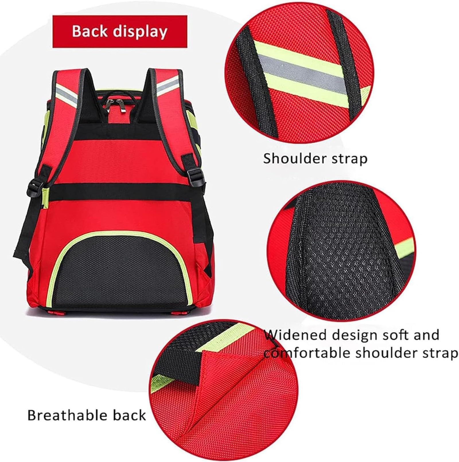 Tragbarer Erste-Hilfe-Rucksack mit Rollen, große Kapazität, Organizer für medizinische Versorgung, Notfall, Outdoor-Abenteuer