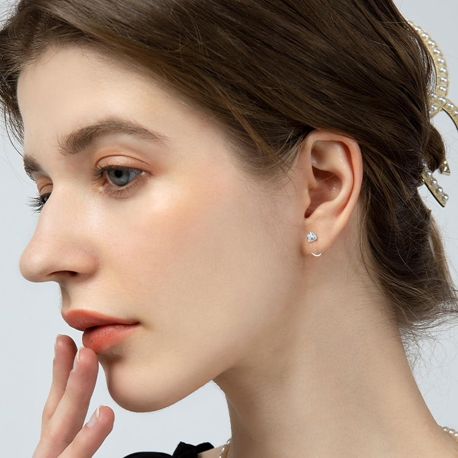 Moissanite Hoop Earrings for Women - 925 Sterling Silver Moissanite Dragon Claw Earrings Hoop Piercing Hypoallergenic Jewelry Ear Hoop Gift