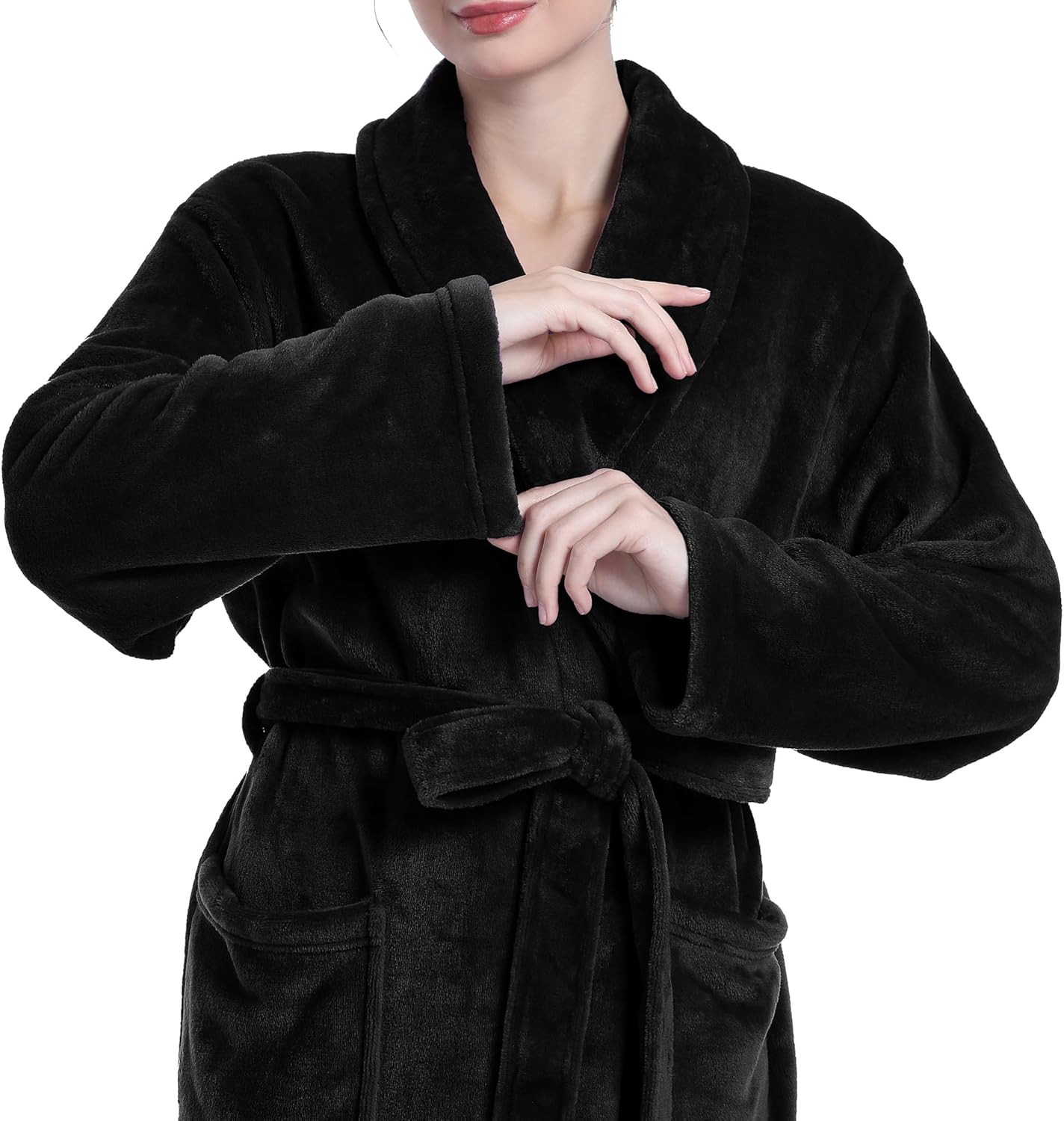 Plush Soft Robes for Women, Premium Fleece Womens Robe Cozy Warm Bathrobe - Image 3
