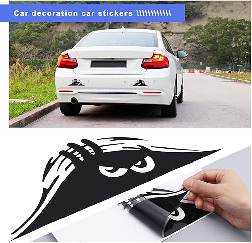 Miniatura 4 de SING F LTD 6 calcomanías para espejo retrovisor para automóvil, diseño de ojos aterradores de monstruo, calcomanías autoadhesivas para decoración