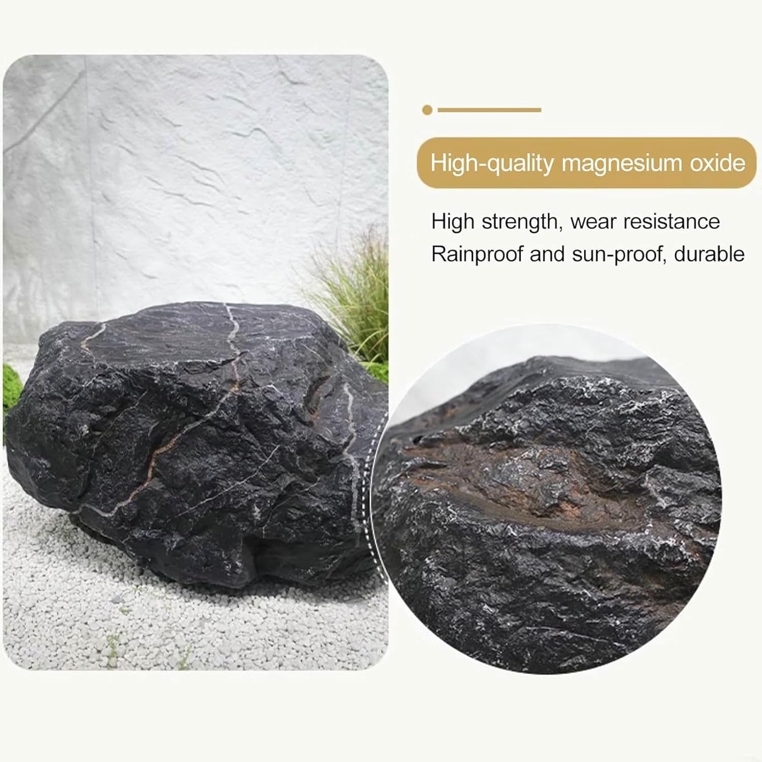 Faux Rocks for Landscaping, Fake Rocks, Garden Decoration Accessories, Lightweight Versatile Natural Texture Realistic, for Aquarium Décor, Pool Landscapes