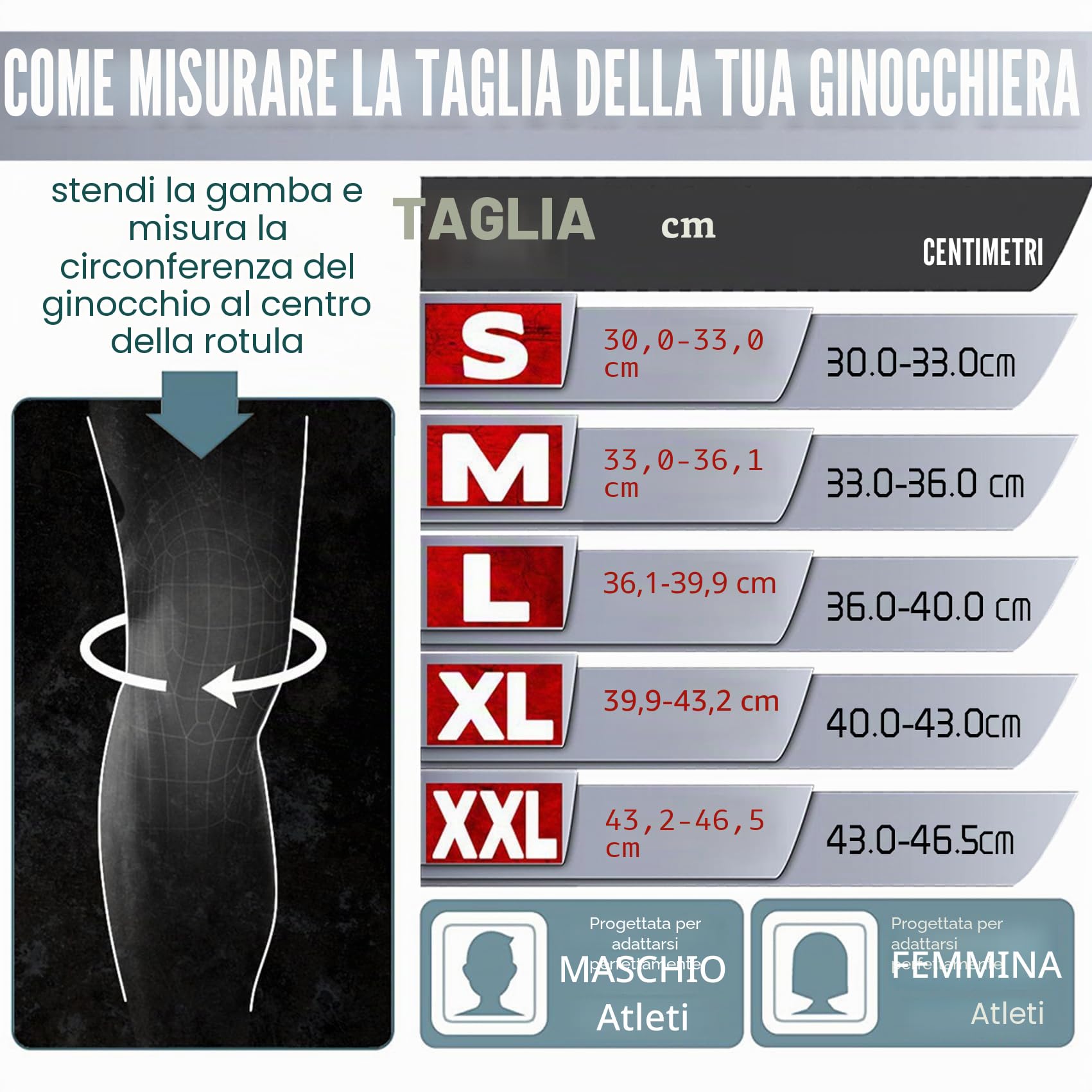 Ginocchiere (1 paio), ginocchiere a compressione in neoprene da 7 mm, ottimo supporto per cross training, sollevamento pesi, powerlifting, squat, basket e molto altro ancora M
