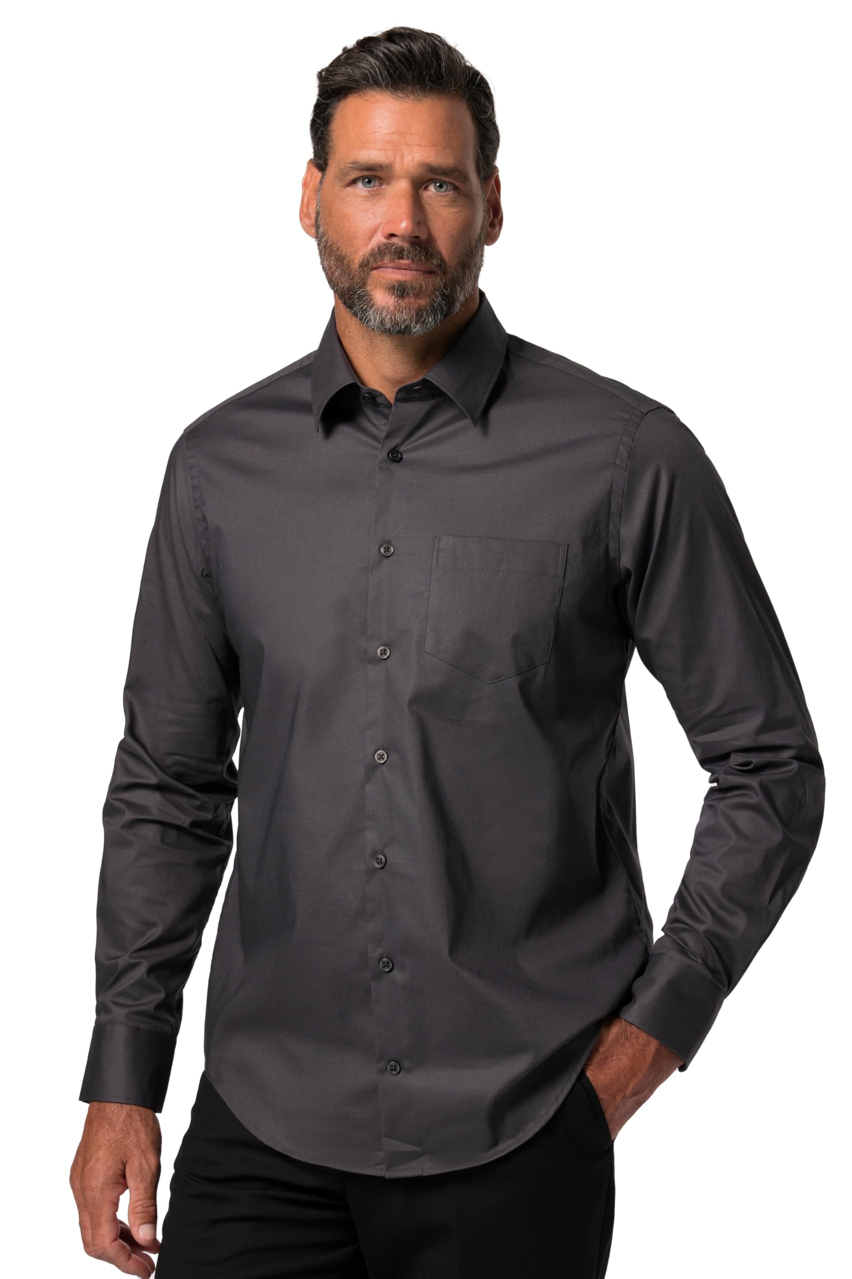 JP 1880 Herren große Größen Übergrößen Menswear L-8XL Hemd, FLEXNAMIC®, Kentkragen, Modern Basic Fit 808727