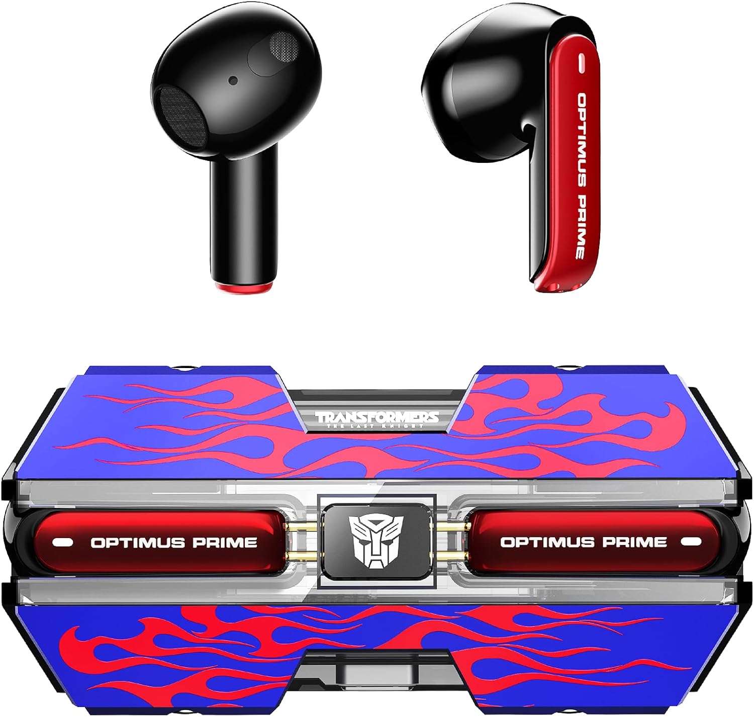 Transformers TF-T01 True Wireless Earbuds and charging case.