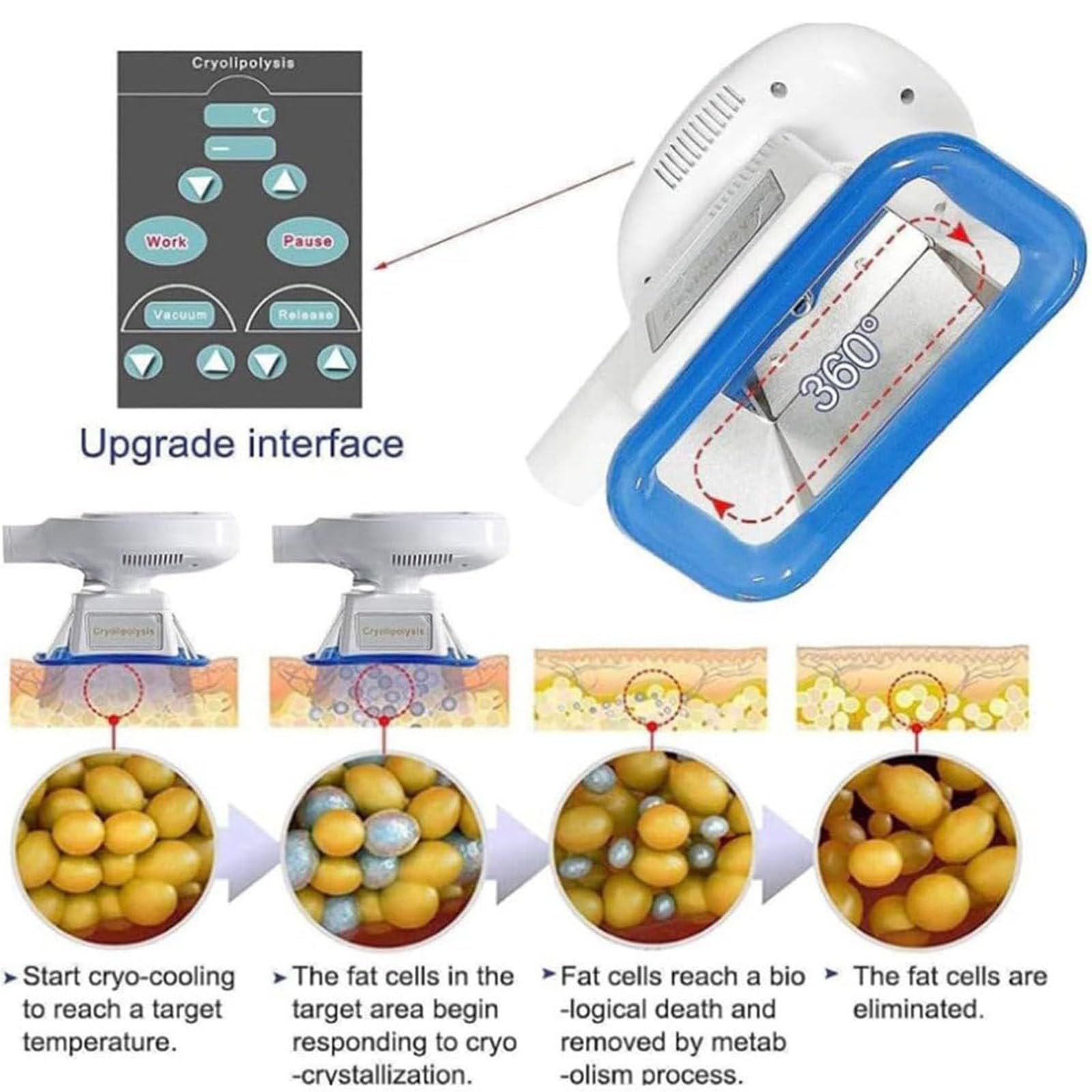 Macchina Dimagrante per Criolipolisi,con 3 Maniglie,Macchina Dimagrante per Congelamento,Massaggiatore per La Rimozione della Cellulite,Modellamento del Corpo per Braccia,Vita