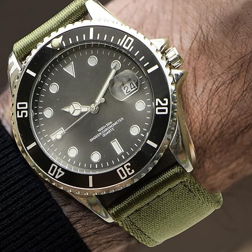 Miniatura 2 de WOUKUP - Correa de reloj de liberación rápida de nailon Military Style, material de cinturón de seguridad premium, correa de reloj de 0.709