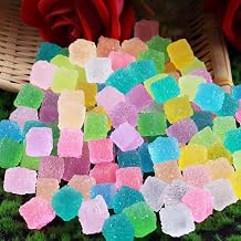 30 Pcs Assorted Soft Resin Sugared Gum Drop Candy, Kawaii Square Cabochons, Cute Non Edible Jelly Decoden Gumdrop Sweets Cabs for Nail Art DIY Cake Phone Case