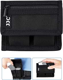 Bolsa para bateria DSLR e suporte de cartão de memória (3 bolsos) – Estojo de armazenamento de cartão SD CF XQD para baterias AA, LP-E6, LP-E10, LP-E12, LP-E17, EN-EL14, EN-EL15, NP-FW50, NP-F550