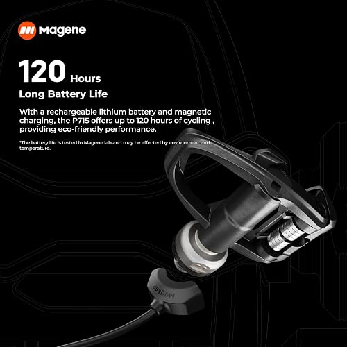 Magene P715 Pedal Power Meter, ±1% Power Accuracy, 120-Hour Battery Life, Bluetooth ANT+, Double-Sided Bike Pedals Compatible with SPD-SL - 3