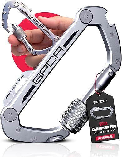 Miniatura 23 de GPCA Clip de mosquetón para llavero, organizador de llaves, llavero, soporte para llaves de automóvil, equipo EDC multiherramienta con abridor de