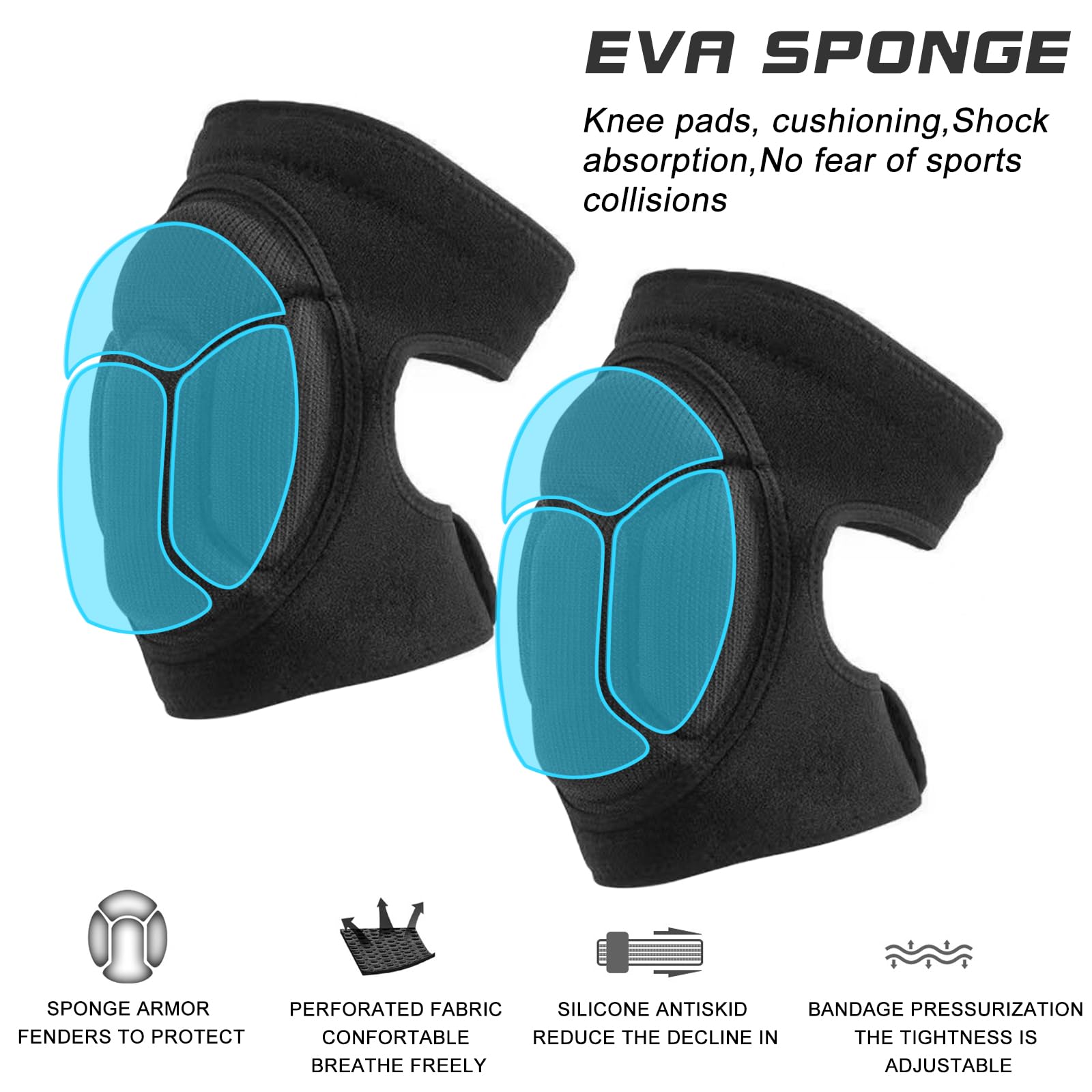 Ginocchiere Protettive Da Giardino - 1 Paio, Neoprene, Verde Militare, 23x46 Cm - Foto 5