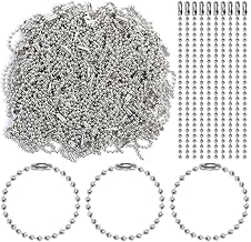 Ball Chain with Connector, Key Holder, Key Chain, Chain Keychain, 100pcs, 2.4x150mm, Stainless Steel, Silver Chain, DIY Keychain & Accessories Parts