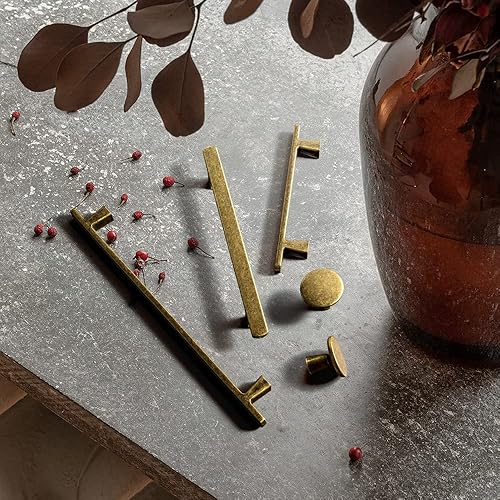 Miniatura 2 de Goo-Ki Manijas rectangulares retro de aleación de zinc de latón antiguo  3.78 pulgadas (3.780 in) agujero central de lujo accesorios para gabinete