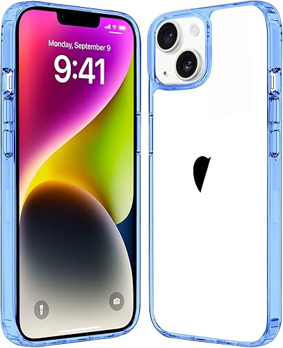 Vista 8 de JJGoo Compatible con iPhone 14 Plus Funda transparente, transparente a prueba de golpes, delgada, antiarañazos, carcasa protectora de policarbonato