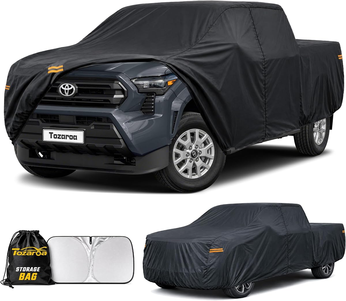 Truck Cover Outdoor Pickup Car Covers(Length up to 210 inch) Universal Fit for Toyota Tundra,Nissan Frontier,Ford F150,Chevy C10,GMC Canyon Sierra 1500,Colorado etc Size T1(See Size Chart)