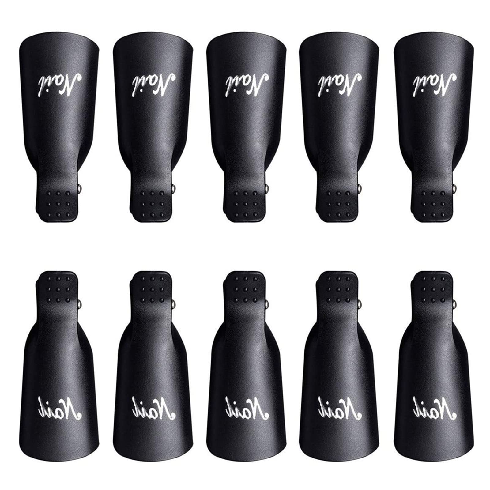 Zestaw klipsów do usuwania lakieru do paznokci, zestaw do manicure UV, klipsy do usuwania lakieru do paznokci żelowych, narzędzie do zmywania paznokci, czarne, 10 szt
