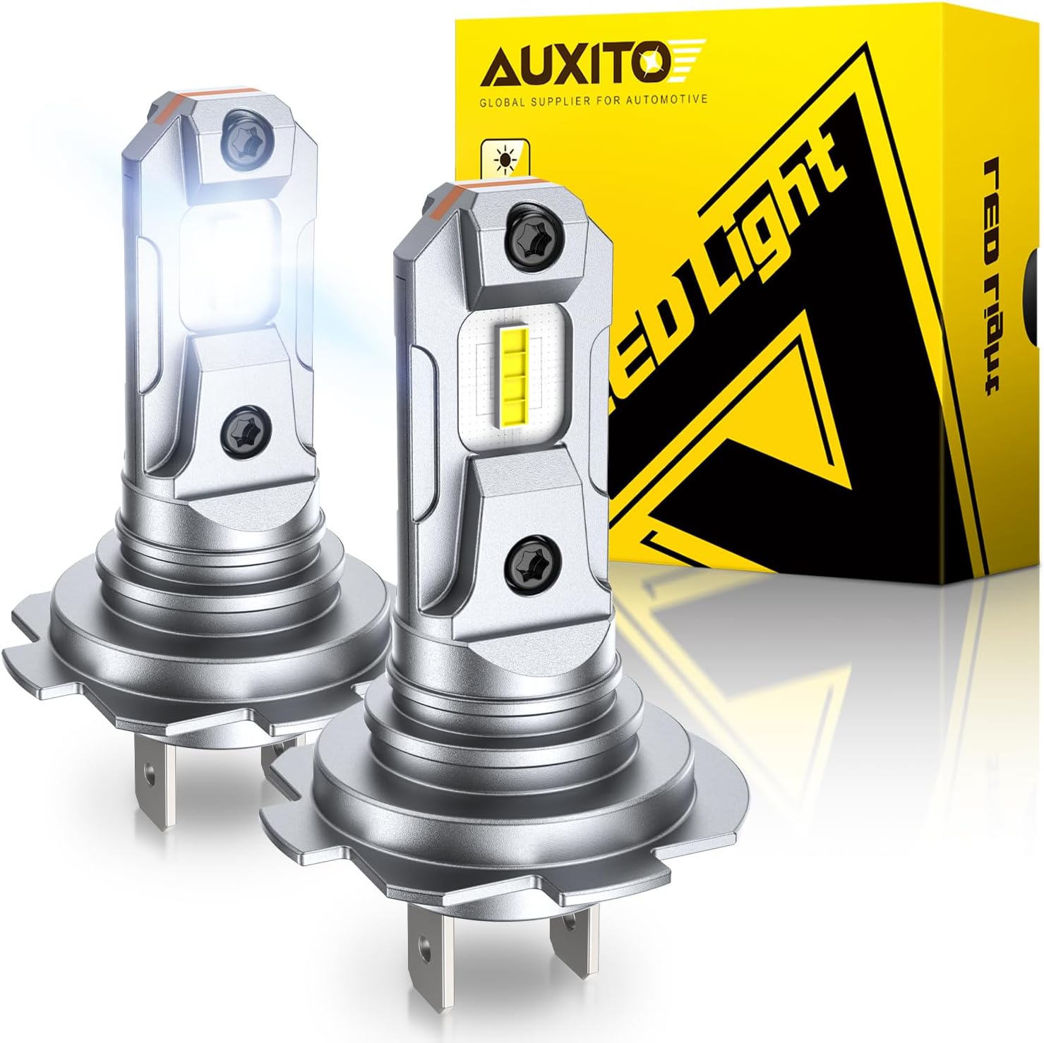 AUXITO H7 Bulb - 6X Halogen Brightness 6500K White, Plug & Play Installation, No Adapters Needed, 99% Vehicle Compatible, Enhanced Night Vision