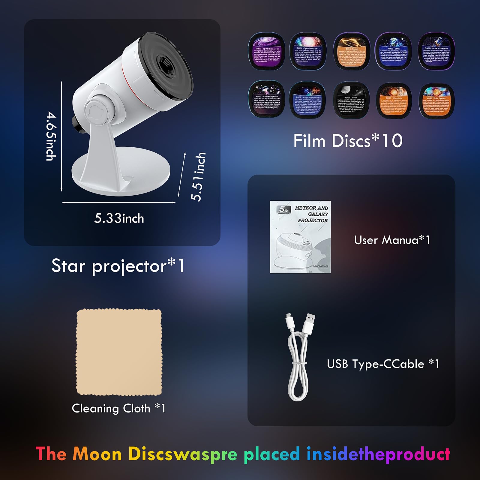 Sternenhimmel Projektor,4K HD Realistisches Galaxy Planetarium Star Projector Lampe,Mit Zeitschaltuhr und 10 Sternenszenen,360° Rotating Mist Sternenprojektor Für Schlafzimmer,Party, Decke
