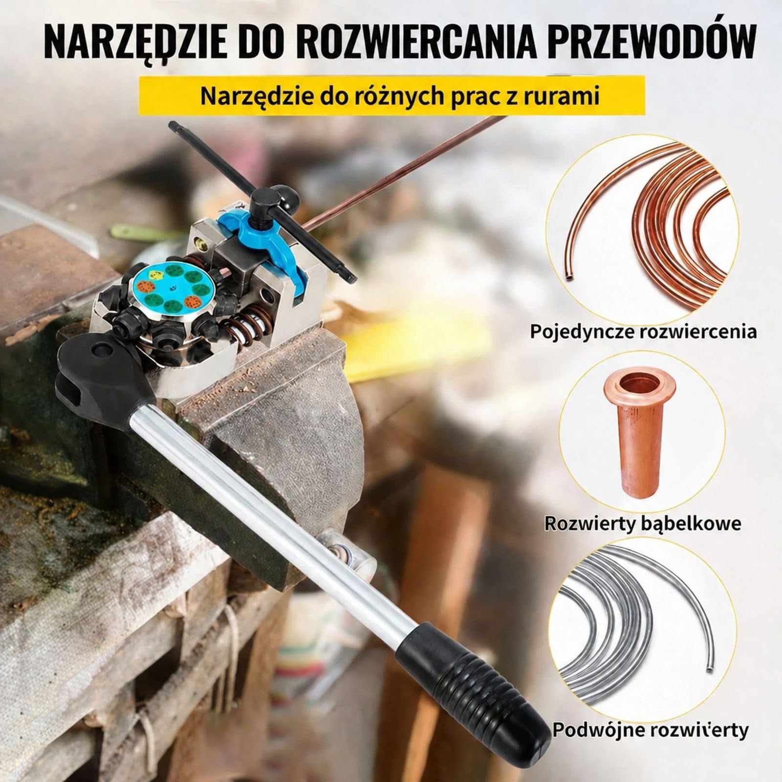 4-częściowy zestaw narzędzi do kielichowania przewodów hamulcowych, 45 stopni, kielichowanie pojedyncze, podwójne i bąbelkowe, do napraw samochodowych i miękkich przewodów metalowych lub