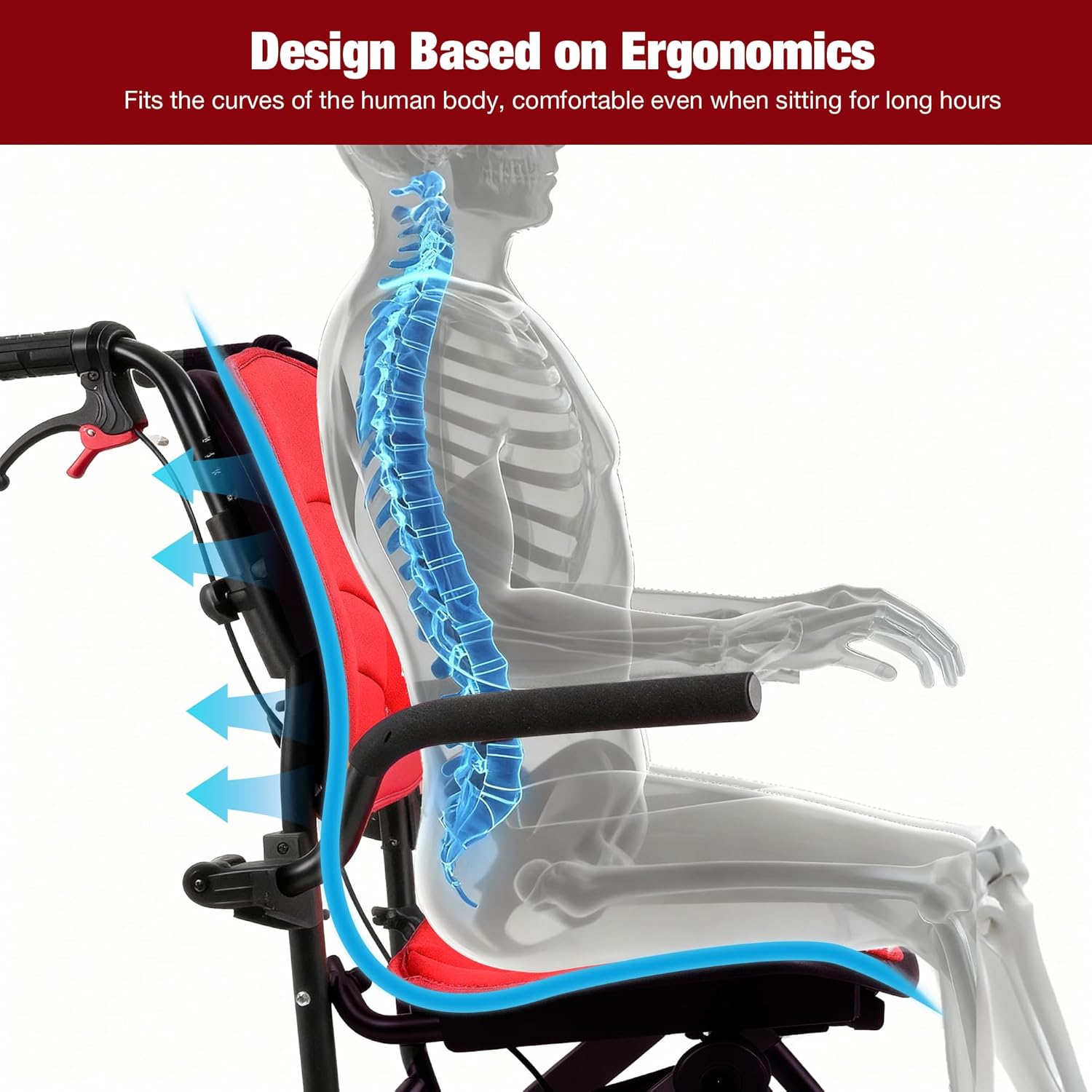 wheelchairs for adults,transport wheelchair lightweight foldable with removable cushion,transport chair,ergonomic travel wheelchair with telescopic handle,travel wheelchair,orange