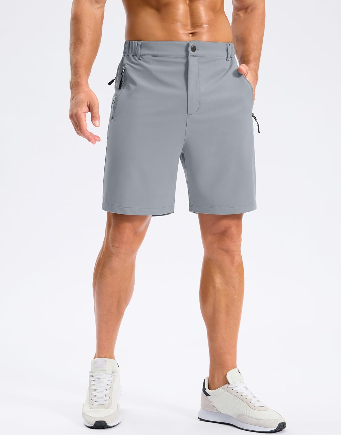 Pudolla Mens Hiking Shorts 5"/7"/9" Lightweight Quick Dry Casual Golf Shorts for Men Work Fishing with 3 Zipper Pockets - Image 2