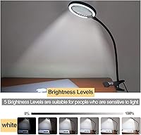 Vista 3 de Lámpara de aumento LED con abrazadera, lupa iluminada Raweao 3X con luz para leer, personas mayores, pasatiempos, manualidades