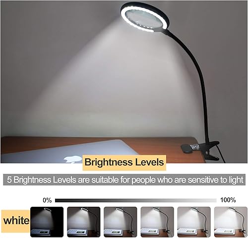 Miniatura 3 de Lámpara de aumento LED con abrazadera, lupa iluminada Raweao 3X con luz para leer, personas mayores, pasatiempos, manualidades