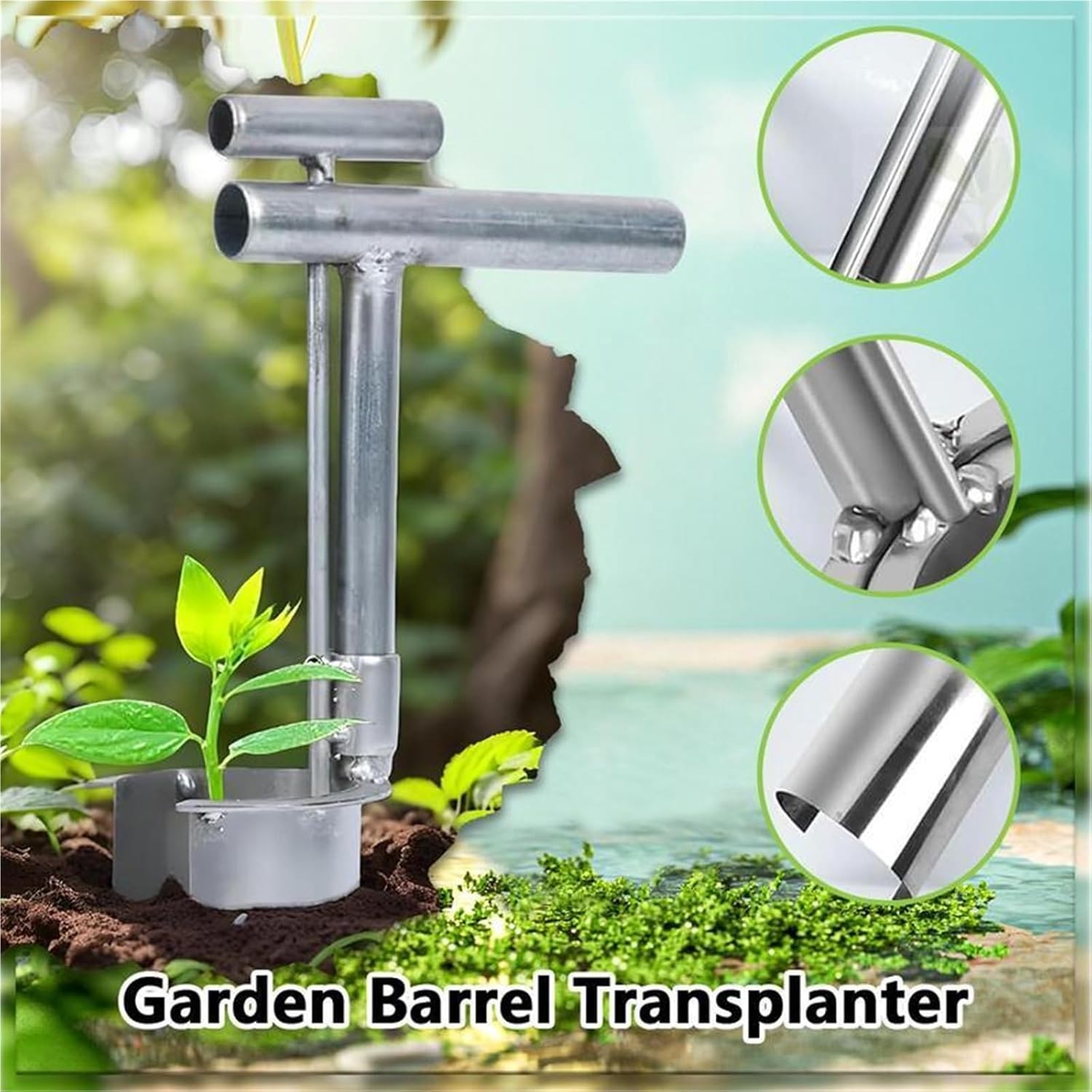 Bulb Planter Tool Bulb Transplanter Tool Fruit Tree Seedling Transplanting Multifunctional Garden Planting and Transplant Ergonomic