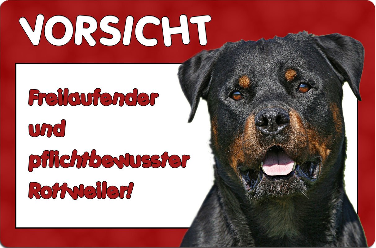 Nanyuk Rottweiler Warnschild - Metall, 30,5x20 Cm, Aluminium 0,5 Mm - Hundeschild Für Grundstück