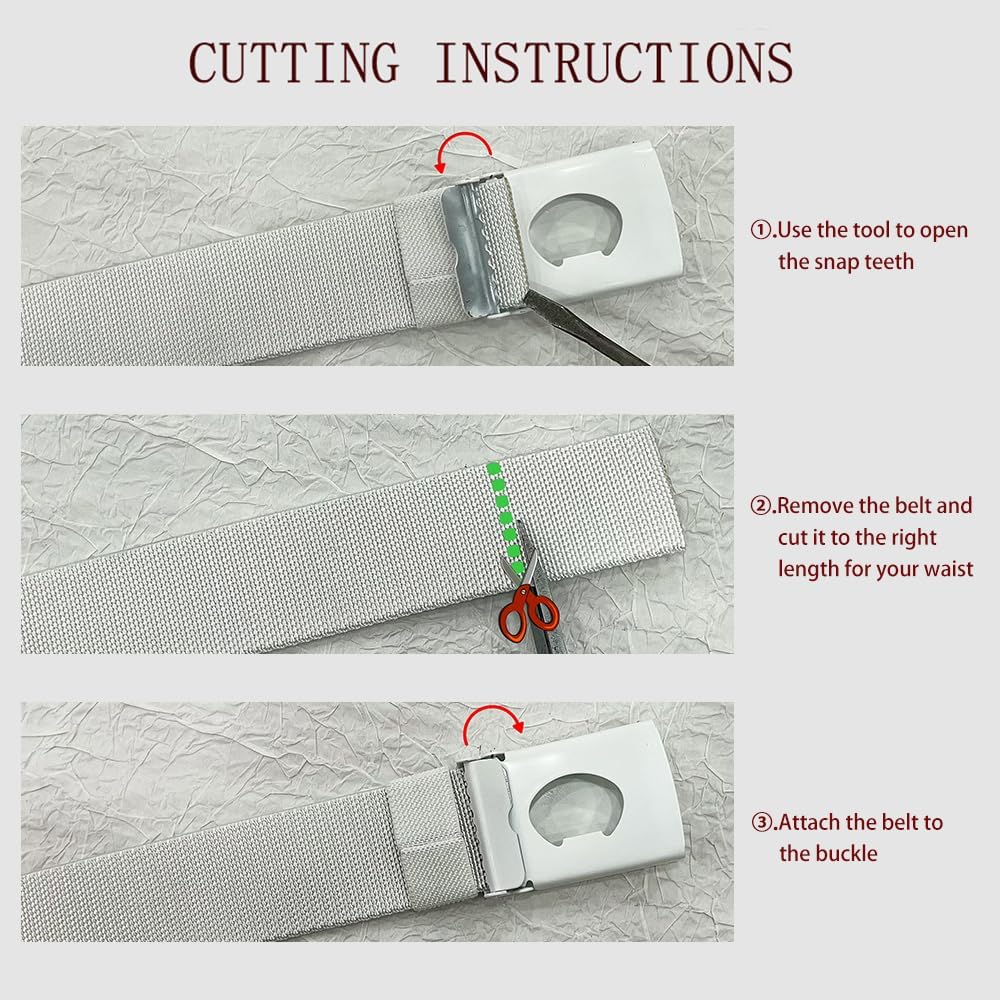 Canvas Web Belt with Stretch Flexibility, Elastic Belt Fit, Top Military Buckle - Adjustable, Cut to Fit
