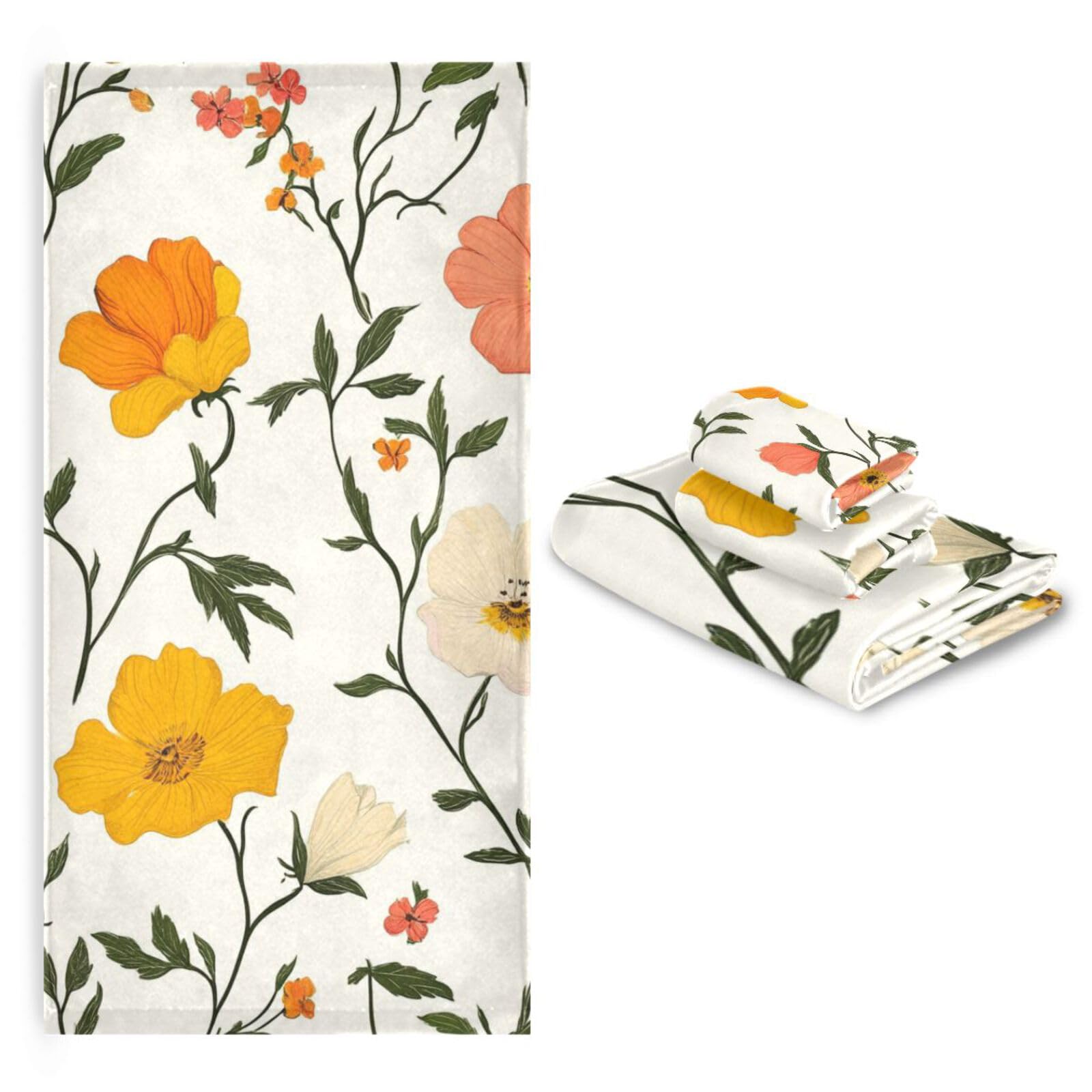 Chile Copihue Beauty Flower Soft Face Handtücher Set, 3-teilig, 1 Badetuch, 1 Handtuch, 1 Waschlappen für Küche, Bad, Yoga, Fitnessstudio